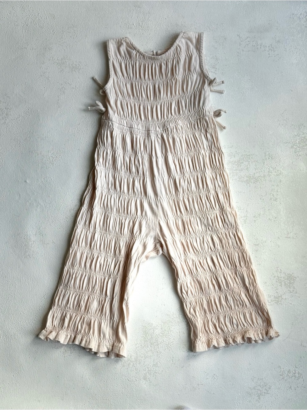 Zara Kids Cream Ruched Wide Leg Jumpsuit – Size 3 Years